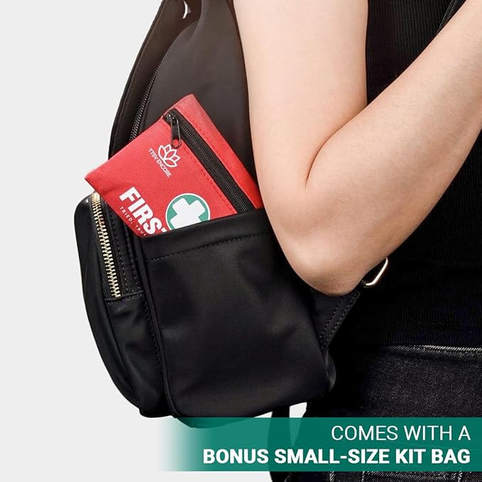 258-Piece 2-in-1 Emergency First Aid Kit for Home, Car, Camping & Hiking – Waterproof Portable Survival Medical Kit with Mini 1st Aid Pouch – Trauma, Travel, Disaster Preparedness Supplies