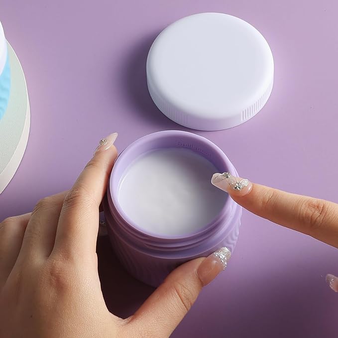 Travel Containers for Toiletries, Silicone Cream Jars BPA-Free, TSA Approved 3oz Travel Size Containers, Leak-proof Portable Size Silicone Jars with Lid for Face Hand Body Cream (4 Pack)