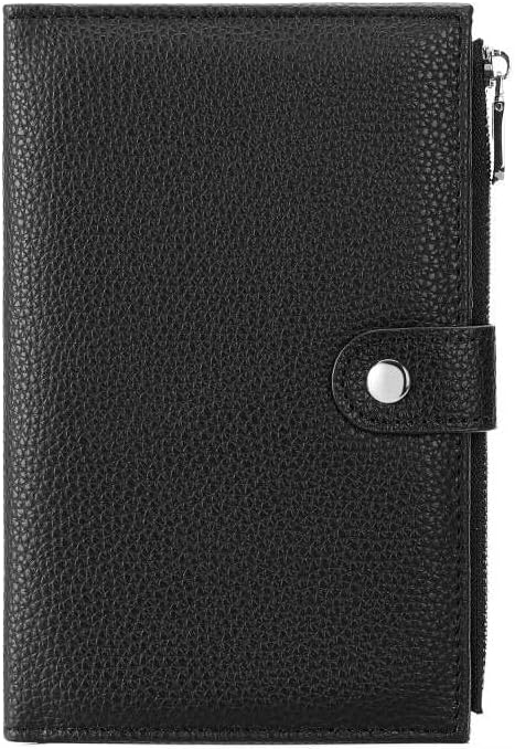 Passport Holder for Women Leather Passport Wallet for Travel RFID Blocking Passport Wallet Credit Card Holder with Zipper Pocket