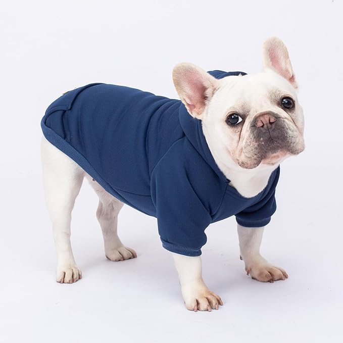 2 Pack Dog Hoodie Warm Hood Dog Sweater Cold Weather Small Dogs Sweatshirt Comfort Pet Clothes for Small Medium Dogs with Pockets Cats Chihuahua Clothes for Male Female Girl Boy Sporty Daily Wear