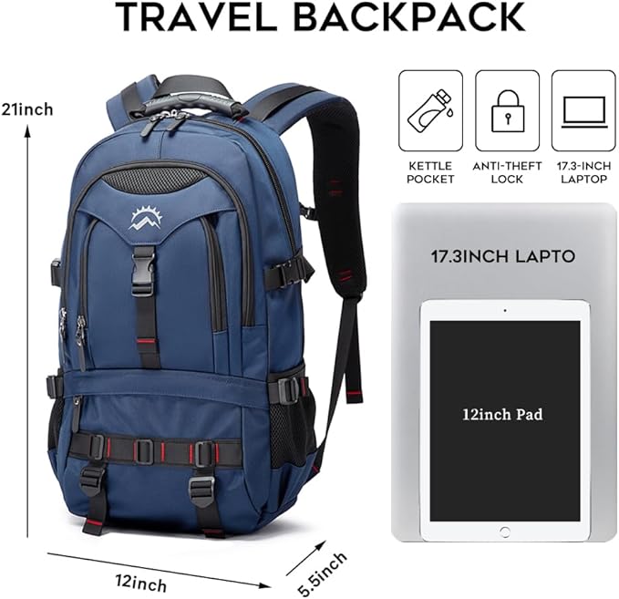 KAKA Travel Backpack Fight Approved with 17.3 inch Laptop Lackpack Compartment Outdoor Duffle Bag for men and women