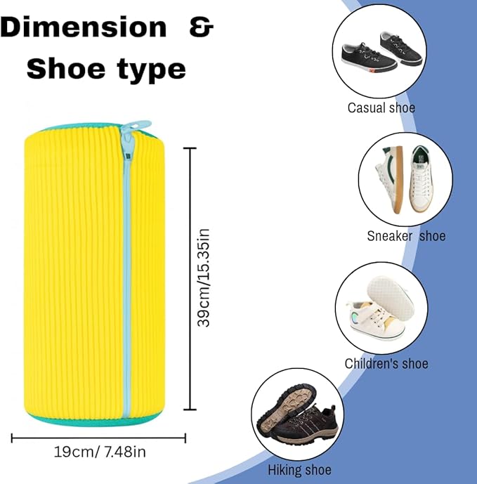Sneaker Laundry Bags (2 Pack) – Padded Shoe Washing Bags for Washing Machine, Zippered & Reusable