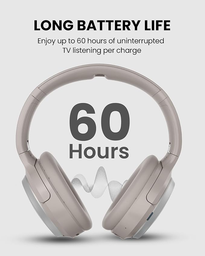 Avantree Crescendo 3D – 3D Surround Wireless TV Headphones with Cinema Mode, HDMI Soundbar Passthrough, Replaceable Battery, 60H Playtime, Works with All TVs Including Samsung & LG