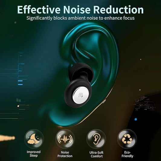 Ear Plugs for Sleeping, Noise Cancelling, 45dB Soft Silicone Earplugs, Hearing Protection for Work, Travel, Tinnitus Relief, Reusable, Perfect for Focus and Relaxation