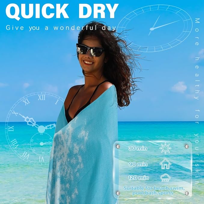 Thin Turkish Beach Towel Lightweight Quick Dry Absorbent Cotton Bathroom Bath Pool Swim Towels Extra Large Oversized Sand Free Beach Accessories Essentials Cloud Gifts for Adult