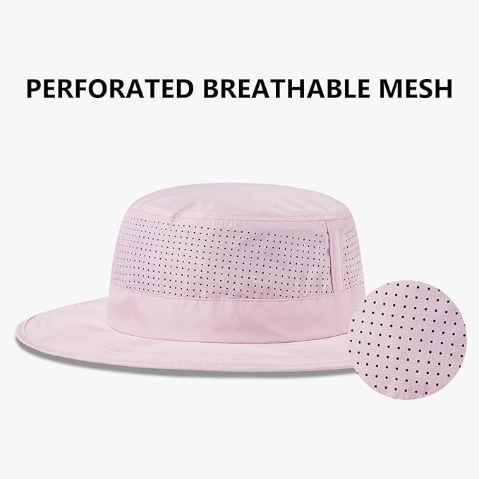 UPF 50+ Bucket Sun Hat with Laser Perforated Mesh Cooling Adjustable Breathable Lightweight for Outdoor Men Women