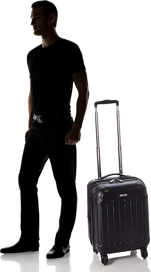 Kenneth Cole REACTION Renegade Luggage Expandable 8-Wheel Spinner Lightweight Hardside Suitcase, Black, 24-Inch Checked