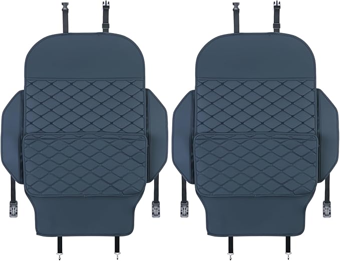 Seat Back Protector + Large Capacity Pocket Storage Organizer,Preventing the Impact of Children Stepping on the Seat Backrest (Blue)