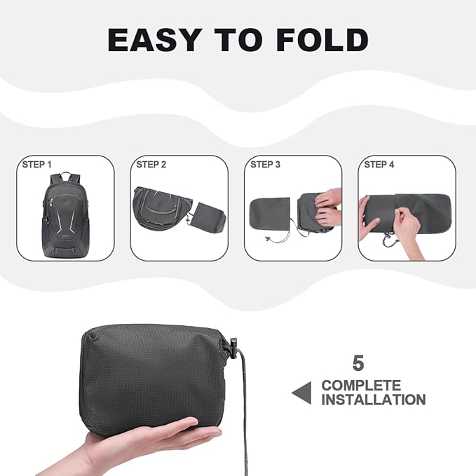 MIYCOO Backpack - Ultra Lightweight Packable Backpack for Travel Camping, 45L Hiking Back Pack Waterproof Foldable Daypack for Men Women Grey