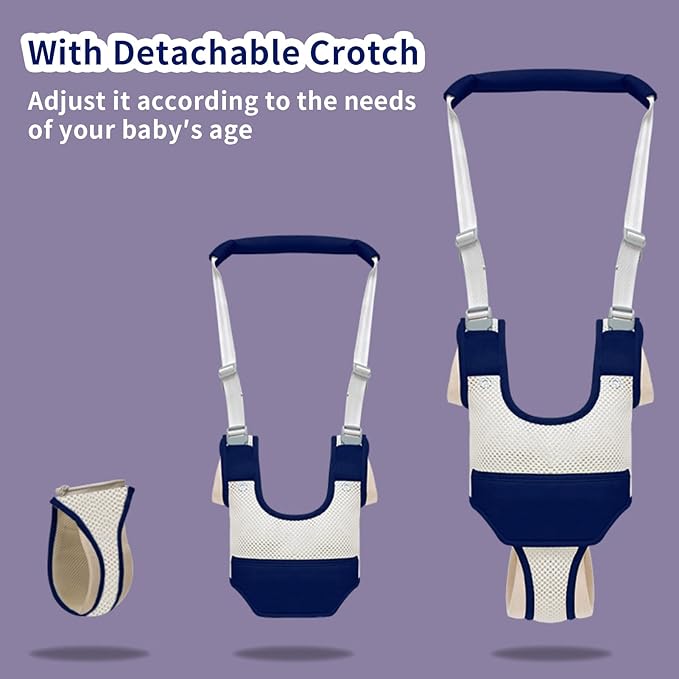 Baby Walker Breathable Baby Walking Harness Handheld Kids Walker Helper Toddler Infant Walker Harness Assistant Belt Pulling and Lifting Dual Use Walking Assistant Strap (DarkBlue 1)