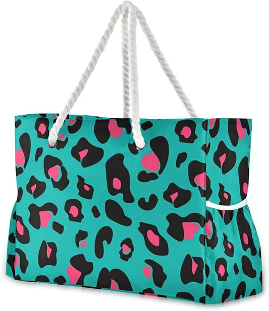 senya Large Beach Shoulder Bags Canvas Tote Water Resistant for Gym Travel Daily