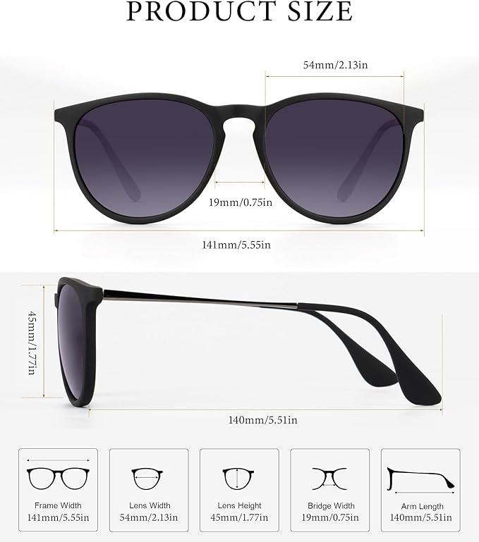 KALIYADI Sunglasses Womens Polarized Womens-Sunglasses: Trendy Sun Glasses with UV400 Retro Style for Party Beach Shopping