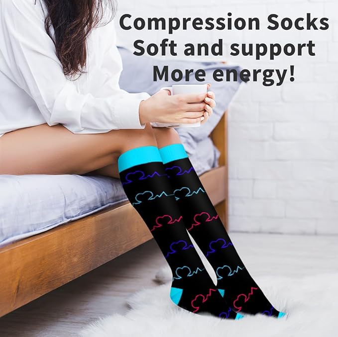 Copper Compression Socks for Women and Men(6 Pairs)-Best Support for Running, Athletic, Nursing, Travel
