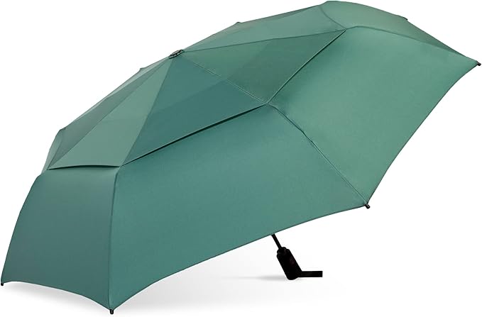 ShedRain Compact Folding Travel Umbrella – Push-Button Open & Close, Vented Double Canopy, Protects from Rain, Sun, & Wind