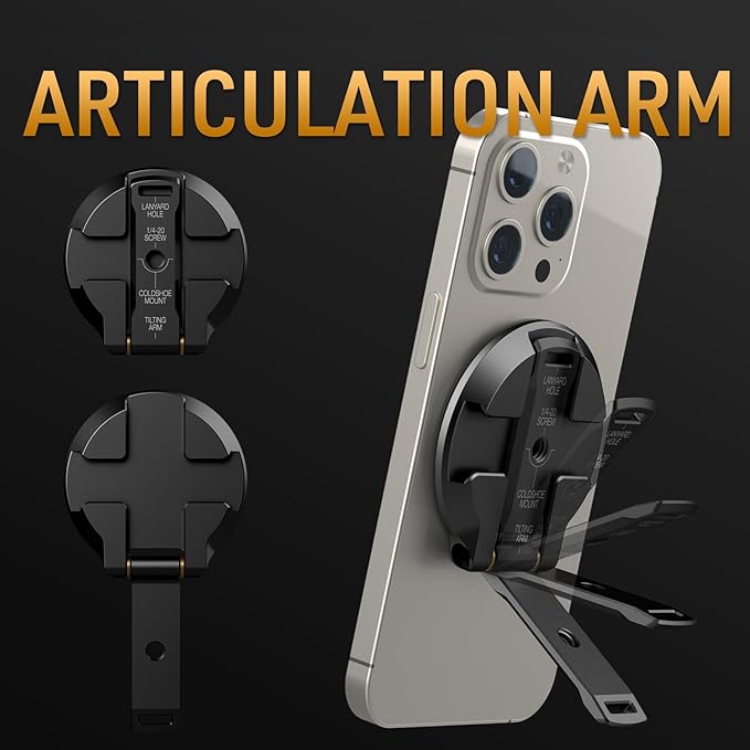 Magnetic Phone Tripod Mount With1/4" Hole&Cold Shoe,Foldable Travel Phone Stand Smartphone Tripod Adapter for Smartphone Cell Phone Stand Holder for Desktop Video Live Streaming Vlogging Filming