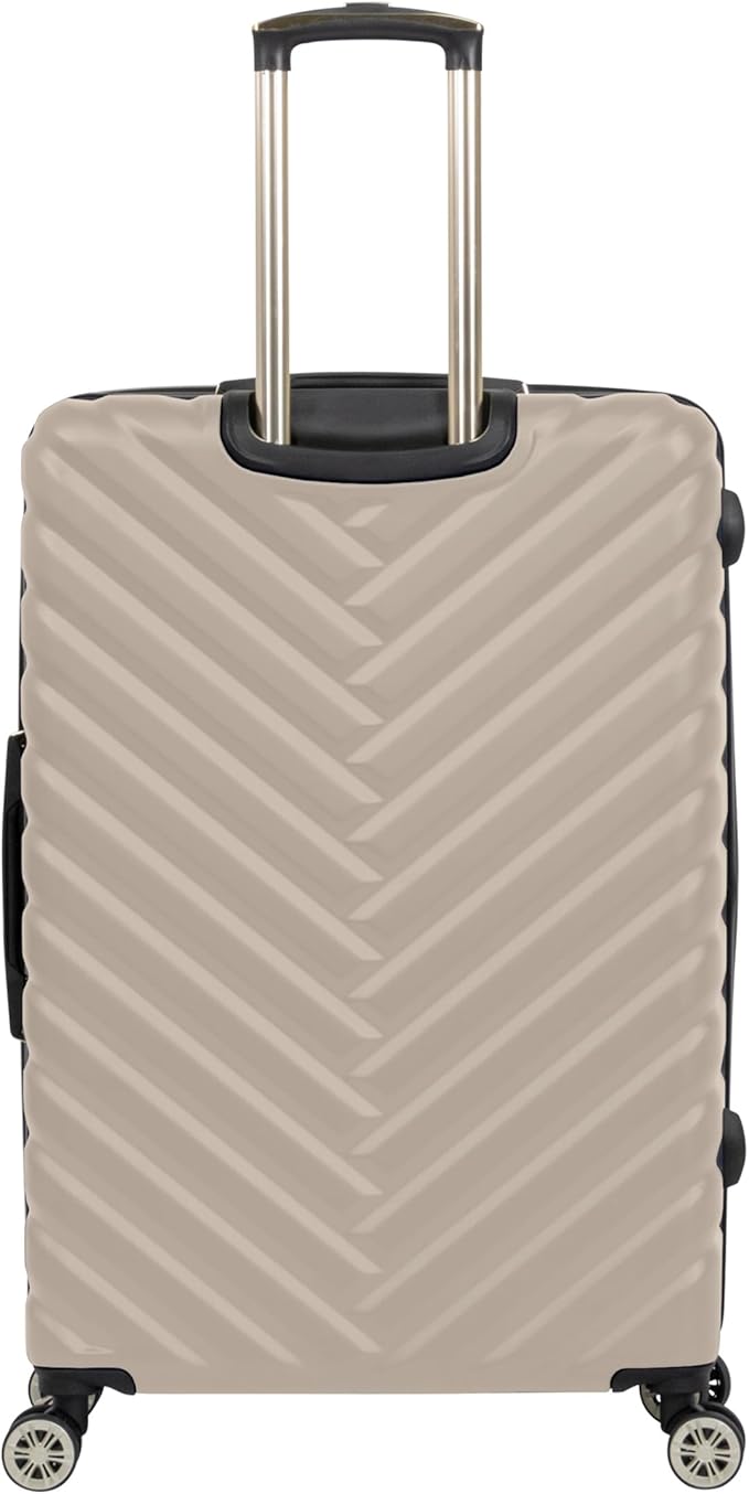 Kenneth Cole REACTION Madison Square Lightweight Hardside Chevron Expandable Spinner Luggage, Taupe, 28-Inch Checked