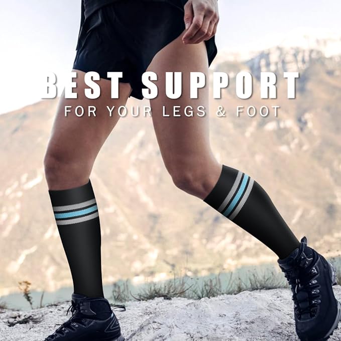 BLUEENJOY Copper Compression Socks for Women & Men (6 pairs) - Best Support for Nurses, Running, Hiking, Recovery