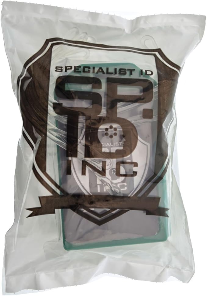 5 Pack - Premium Rigid Airline Luggage Tag Holders with 6" Worm Loops - Heavy Duty Hard Plastic -Suitcase ID Tag Identifiers with Business Card Insert Window by Specialist ID (Green)