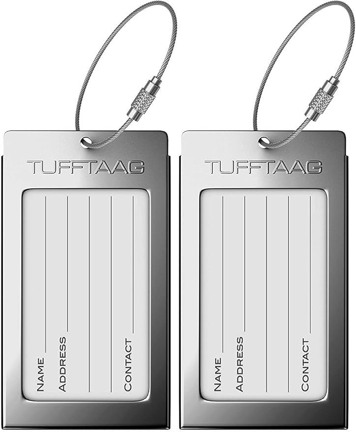 Luggage Tags Business Card Holder by TUFFTAAG - Durable Travel ID Bag Tag in Multiple Color Options, Perfect for Suitcases, Backpacks, and Carry-Ons, Easy Identification, Secure and Stylish