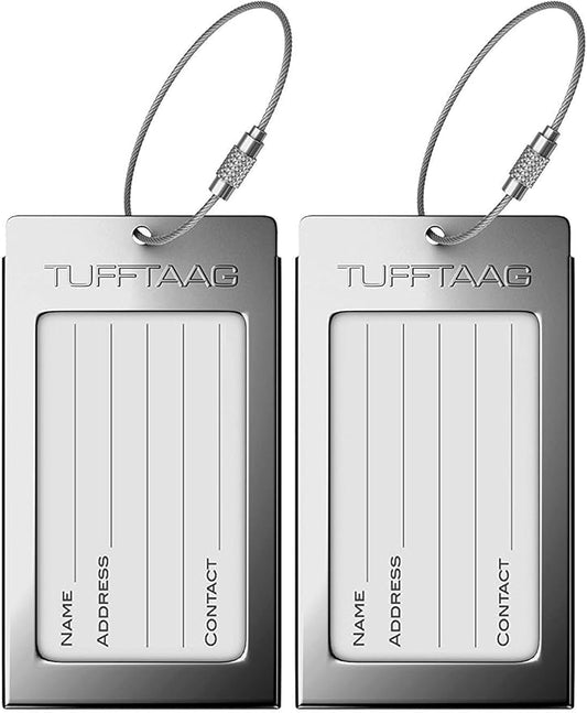 Luggage Tags Business Card Holder by TUFFTAAG - Durable Travel ID Bag Tag in Multiple Color Options, Perfect for Suitcases, Backpacks, and Carry-Ons, Easy Identification, Secure and Stylish
