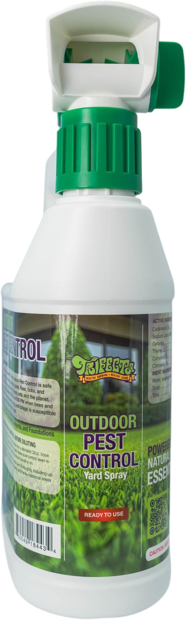 Trifecta Outdoor Pest Control | Natural mosquito repellent, tick, gnat, & mosquito backyard control | Pet & Kid Safe | Hose-End pest control spray for Lawns, Trees, Bushes, Patios & More (32oz 1-Pack)