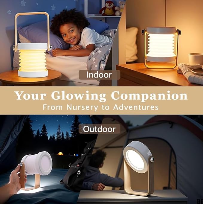 Retro Lantern Light USB Rechargeable Outdoor Camping Light, Three Level Dimming, Portable Emergency Atmosphere Light, Suitable for Camping and Home Decoration (Wooden Handle Lantern Light)