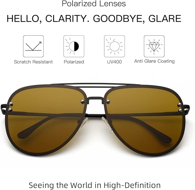 Trendy Oversized Aviator Sunglasses for Women 2025, Cute Retro Aviator Sun Glasses UV Protection Big Shades VF2203
