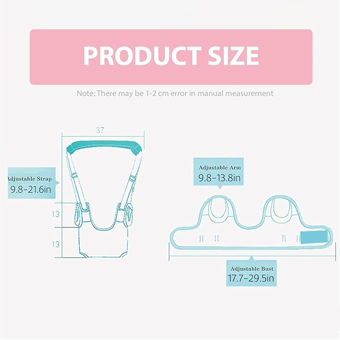 Baby Walking Harness-Handheld Assistant Belt- Toddler Infant Walking Aid for Trainer & Support 7-24 Month Old (summer-pink-1817)