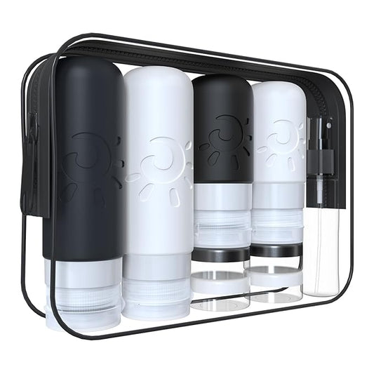 18 Pack travel Bottles for Toiletries, TSA Approved Silicone Travel Containers Leak Proof Refillable Travel Accessories for Shampoo Conditioner Lotion Body Wash(Multicolored G)