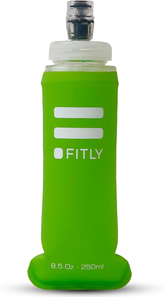 FITLY Soft Flask - Shrink As You Drink Soft Water Bottle for Hydration Pack - Folding Water Bottle Ideal for Running, Hiking, Cycling, Climbing & Rigorous Activity