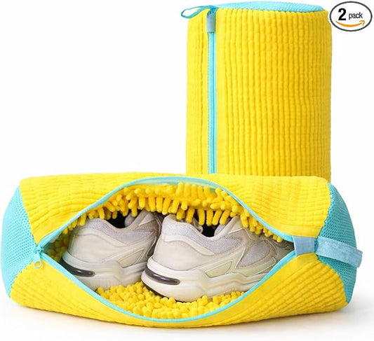 Sneaker Laundry Bags (2 Pack) – Padded Shoe Washing Bags for Washing Machine, Zippered & Reusable