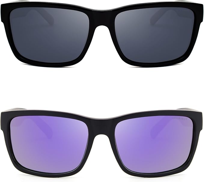 LECKIRUT Vintage Polarized Sunglasses for Men Women Retro Oversized Square Mirror Sun Glasses