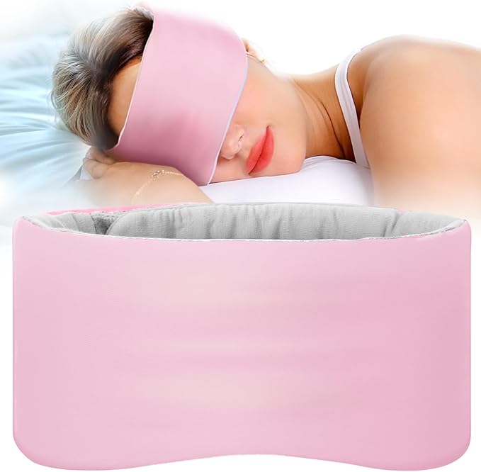 Sleep Mask, Eye Mask for Sleeping, Upgraded Blackout Eye Cover for Women Men, Wider Adjustable Strap for Side Sleeper, Travel, Nap, Yoga, Ultra-Soft, Relief Eye, Pink