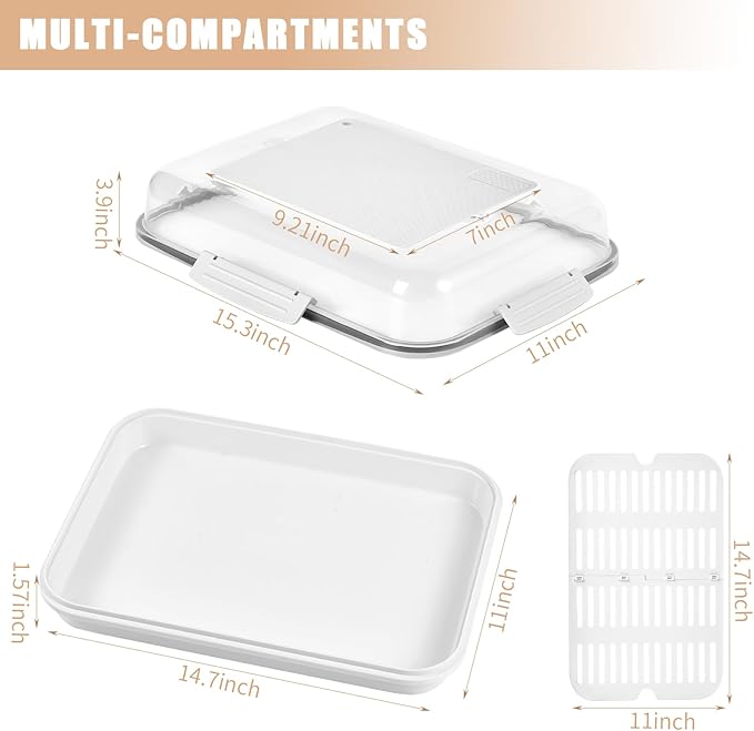 Food storage container with transparent lid Portable travel cheese board Housewarming gift Kitchen cutting board with vegetable tray Snack and fruit platter for entertaining guests