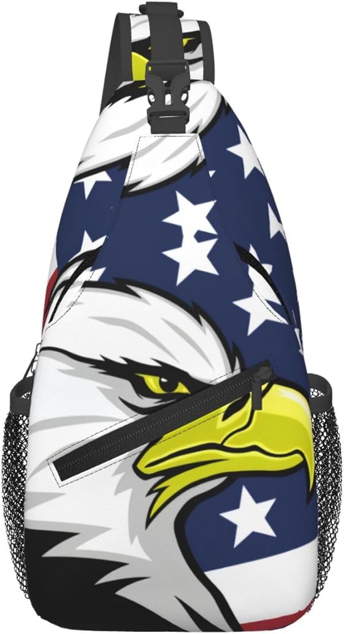 American Flag Sling Bag Multipurpose Crossbody Sling Backpack Travel Cycling Hiking Shoulder Bag For Women Men
