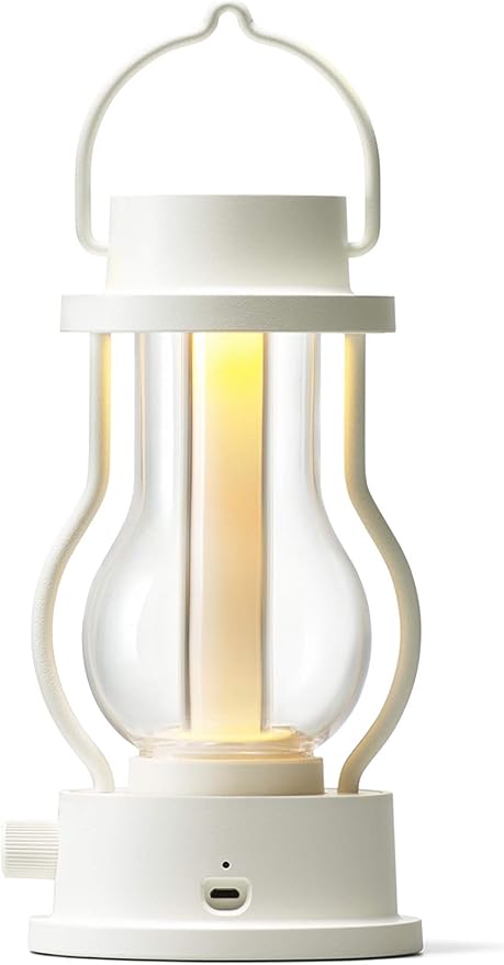 BALMUDA The Lantern | Rechargeable LED Lantern | 3 Light Modes: Candle, Amber, & Warm White | Battery Operated | Lightweight | Water-Resistant | US Version | White