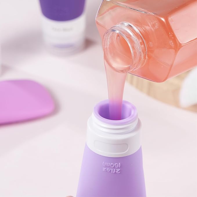 INSFIT Portable Travel Bottles, TSA Approved Leak Proof Containers for Toiletries, BPA Free Refillable Accessories for Shampoo, Body Wash, Liquids (4 Pack)