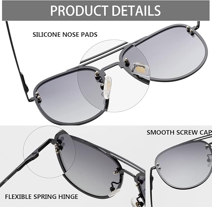 Trendy Oversized Aviator Sunglasses for Women 2025, Cute Retro Aviator Sun Glasses UV Protection Big Shades VF2203