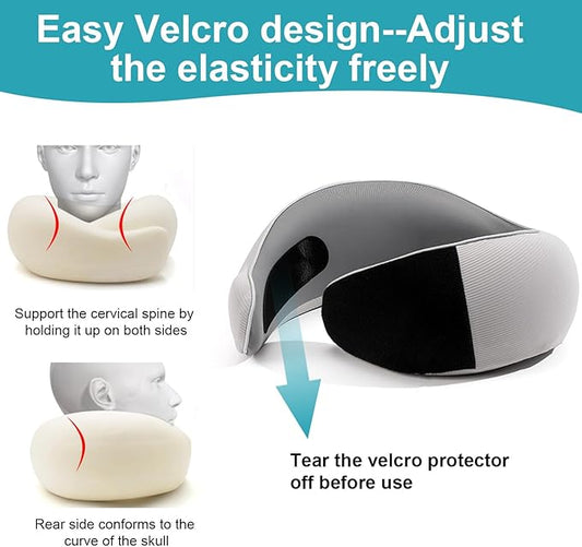 RURING Travel Pillows for Airplanes, 2025 New Travel Neck Pillow Travel Pillow, Neck Pillow Airplane Memory Foam 360 Degree Support Stowable Pillows for Airplanes Offices and Cars (Dark Gray)