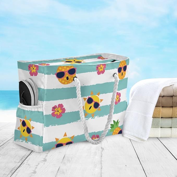 senya Large Beach Shoulder Bags Canvas Tote Water Resistant for Gym Travel Daily