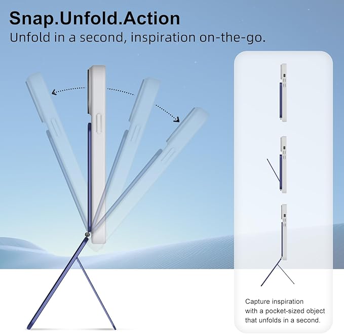 Phone Tripod Stand, Aluminum Alloy Mini Tripod Compatible with Magsafe iPhone 17/16/15/14/13/12 Series, Foldable Strong Magnetic Phone Stand, Mult-Angle Adjustment Selfie Stick