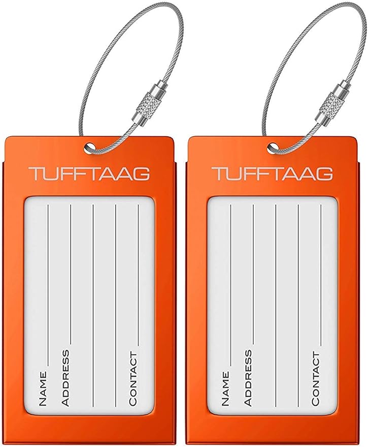 Luggage Tags Business Card Holder by TUFFTAAG - Durable Travel ID Bag Tag in Multiple Color Options, Perfect for Suitcases, Backpacks, and Carry-Ons, Easy Identification, Secure and Stylish