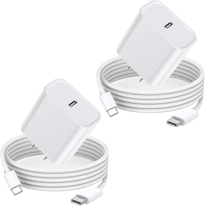 iPhone 16 15 Charger Fast Charging, 2Pack 20W USB C Wall Charger Blocks Adapter Cube with Fast Charging USB C Cable Quick Charge Cord for iPhone 16/16 Plus/16 Pro/16 Pro Max/16e/15/15 Pro Max/iPad Air