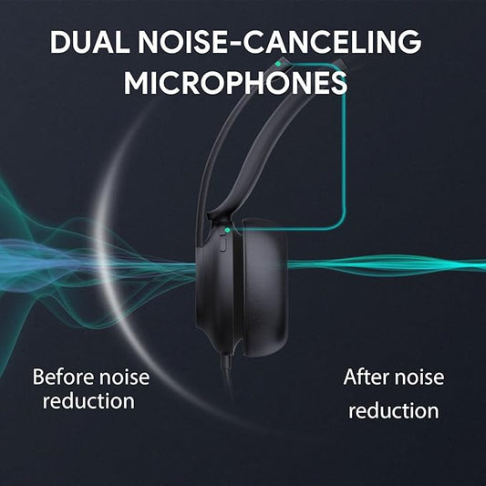 Yealink UH37 Professional USB Headset with Microphone for PC Laptop Noise Cancelling & Volume Control VoIP Skype Teams Online Conference(Mono)(USB-A)