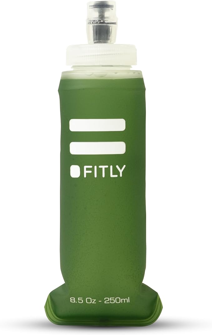 FITLY Soft Flask - Shrink As You Drink Soft Water Bottle for Hydration Pack - Folding Water Bottle Ideal for Running, Hiking, Cycling, Climbing & Rigorous Activity