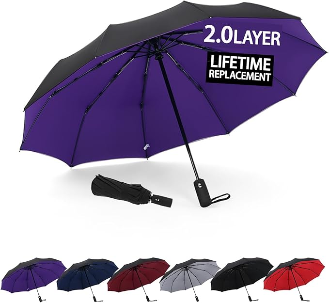 Windproof Travel Umbrella - Automatic, Compact, Windproof