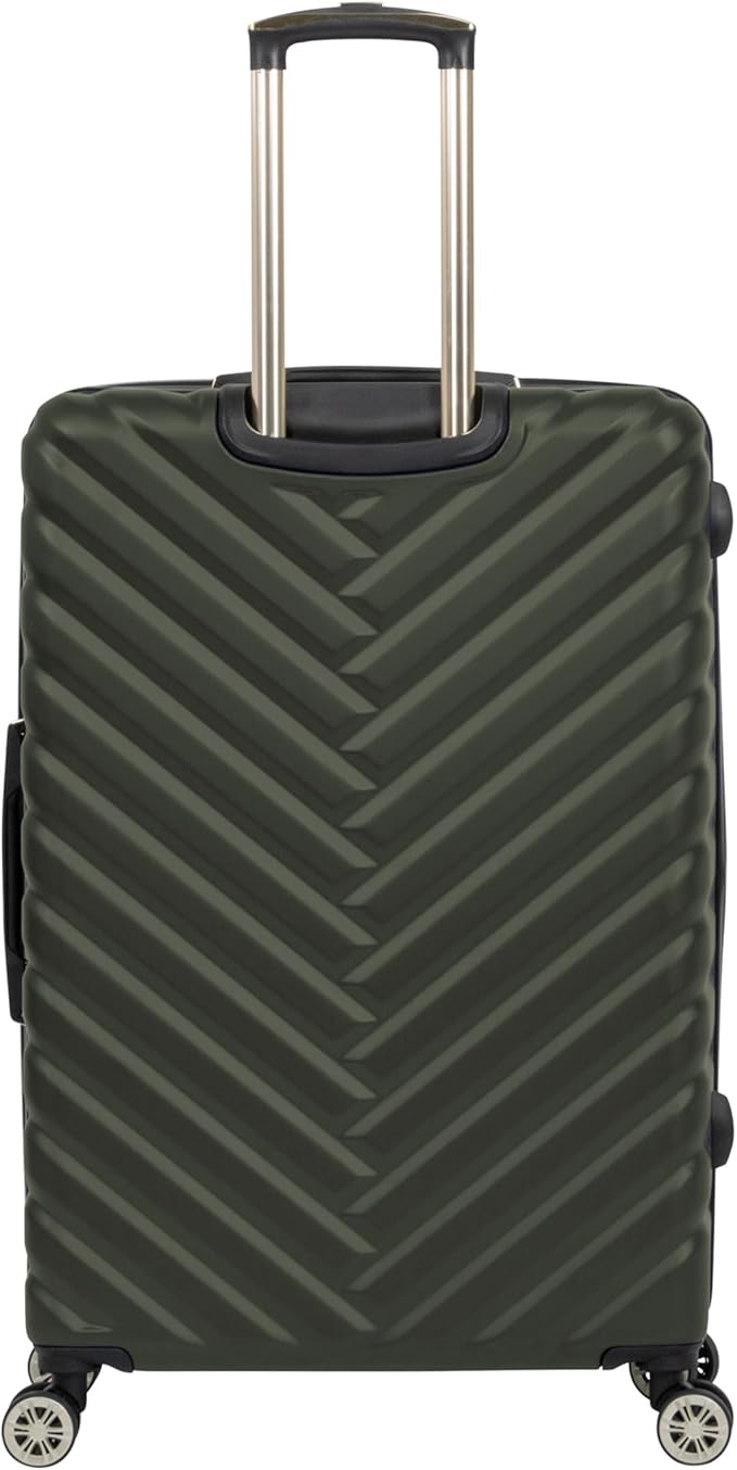 Kenneth Cole REACTION Madison Square Lightweight Hardside Chevron Expandable Spinner Luggage, Olive, 28-Inch Checked
