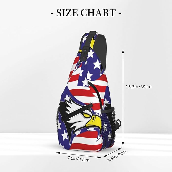 American Flag Sling Bag Multipurpose Crossbody Sling Backpack Travel Cycling Hiking Shoulder Bag For Women Men