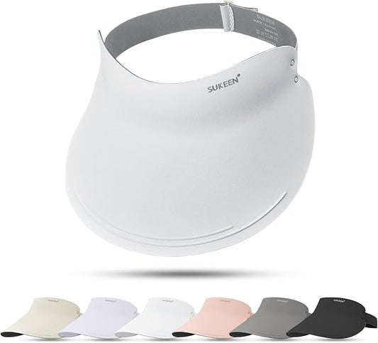Sukeen Wide Brim Sun Visor Hat for Women Men,UPF50+ Seamless Sun Hats Foldable Ponytail Beach Hats for Daily Outdoor Sport
