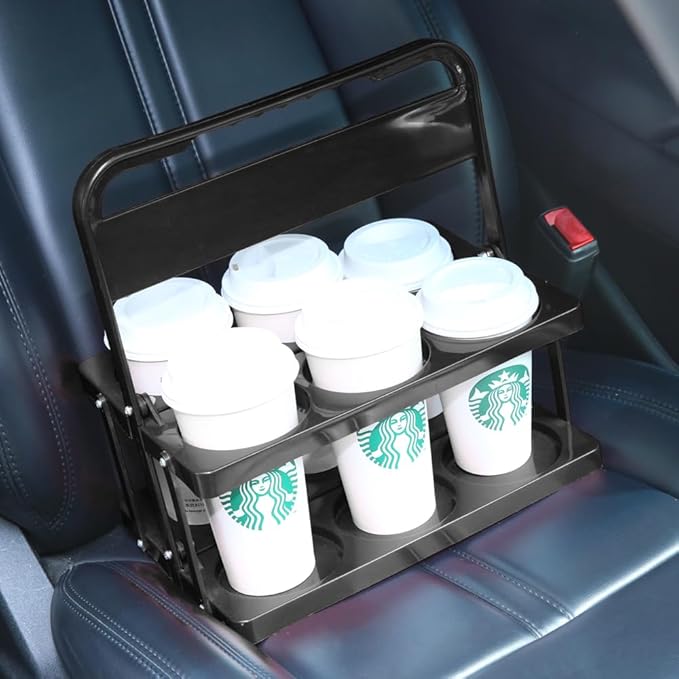 musbus Portable Drink Carrier Suitable for Food Delivery Drivers Accessories, Reusable Cup Holder Carrier with Handle,Perfect for Plastic Drink Holder take Out Cup Carriers for delivery